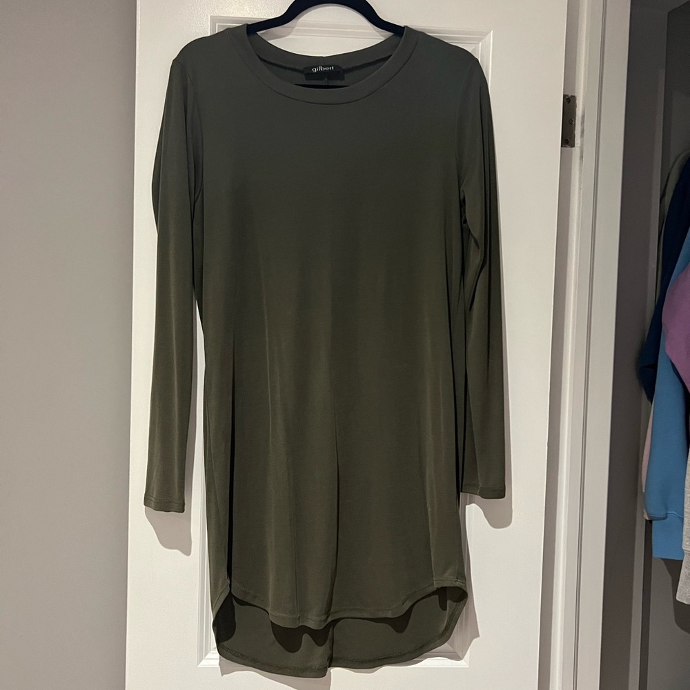 Olive Green Long Sleeve Dress